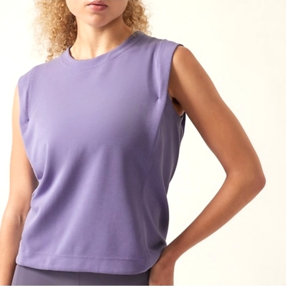 NWT Athleta lavender Seasoft Tank Sweatshirt, size XS